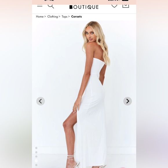 Kahea White Corset Formal Dress - Picture 3 of 5